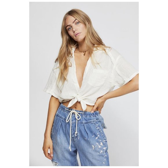 017 We the FREE PEOPLE Full Of Light Top White sz L Women's - Picture 10 of 10